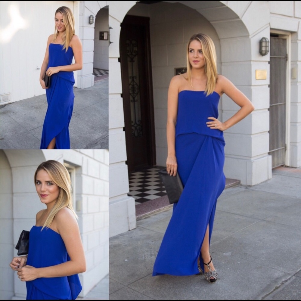 BCBG Grace Strapless long dress blue size 2